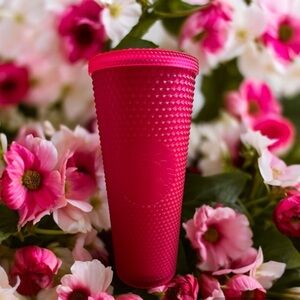 Starbucks Ruby Jelly Bling Pink Studded 2023 Mothers Day 24oz Tumbler